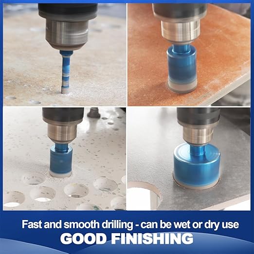 Tile Hole Saw Kit Diamond- BRSCHNITT 11pcs Diamond Core Drill Bit for Porcelain Tile Ceramic Marble Granite Drilling Triangle Shank