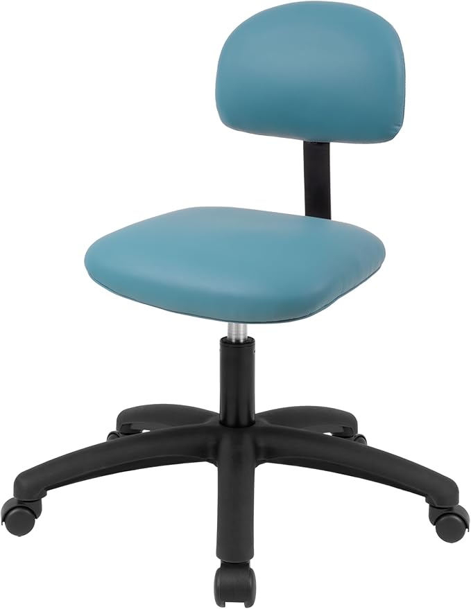 Chair Master FSS Series Square seat Low (17"-22") seat Height Chair. Vinyl-for Office, Garage, Desk, Shop, Computer, Doctor, Medical, Easy to Clean! NO Footring (Aqua, Medium, _Standard Casters