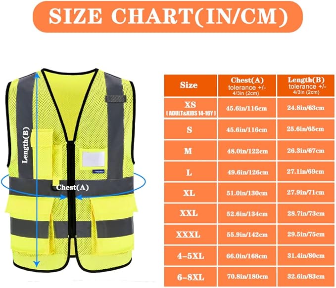 A-SAFETY High Visibility Mesh Safety Reflective Vest with Pockets and Zipper,Hi Vis Viz Reflective Safety Vest(Yellow Mesh M)