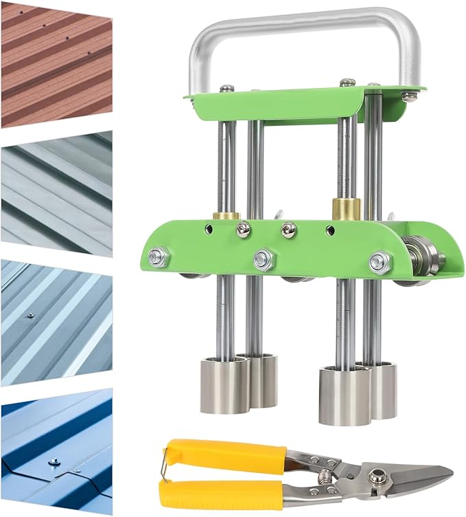 Roller Bender, 0-90°Bending Angle Metal Bending Tool, Steel Aluminum Copper Plate Metal Roller Bending Tool for Various Metal Roofing (Green)