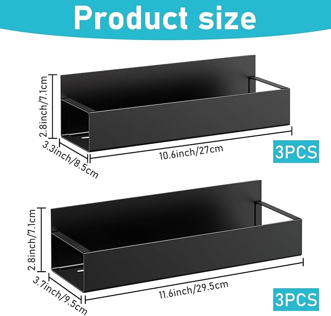 6 Pcs Magnetic Spray Can Holder, Magnet Toolbox Holder, Wall Mounted Spray Bottle Rack, Mechanic Paint Can Organizer, Tool Box Storage Rack for Garage Home Workspace (Black)