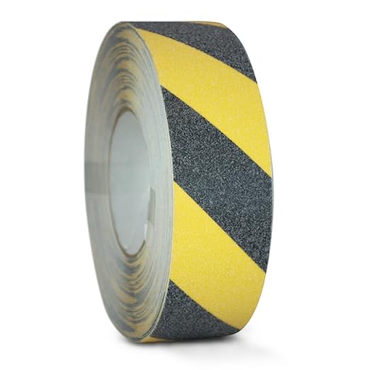GGR Supplies T.R.U. NST-20B/Y Black and Yellow Non-Skid Tape 2 in. Wide x 60 ft. Length Safety Way 60 Grit Anti Slip Traction Tape 32 Mil