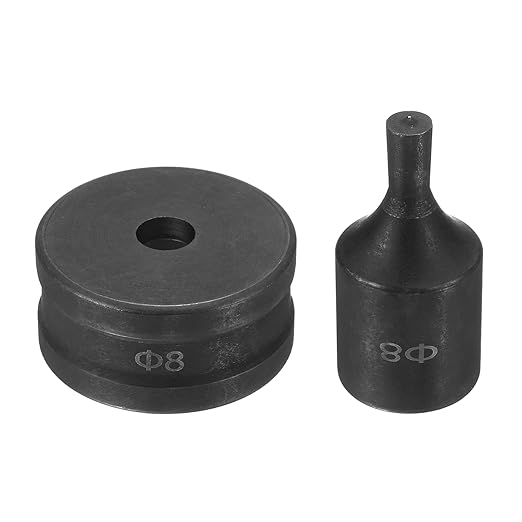 HARFINGTON Hydraulic Hole Punch Die Φ8mm Round Hole 40Cr Steel Electric Punching Kit for CH70 Electric Punching Machine, Black