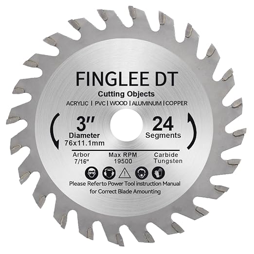 Wood Saw Blade TCT Circular Cutting Blade for Woodworking (3 inch （24T/11.1MM）)