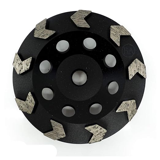 Benchmark Abrasives Grinding Wheels 4 1/2 Inch Arrow Type Diamond Cup Wheel with 5/8"-11 Arbor Hole for Masonry, Natural Stone, Concrete Grinding Wheel - Angle Grinder Attachments (4.5”)
