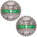 6-1/2-Inch 24-Tooth Circular Saw Blade with 5/8-Inch Arbor, TCT ATB Framing Blade for Wood Fast Cutting (2-Pack)