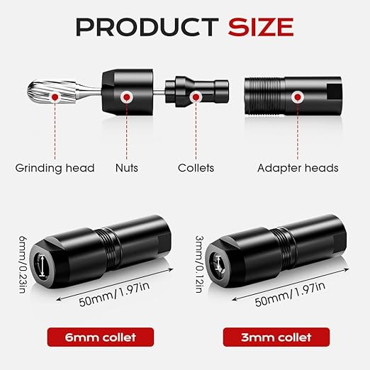 Angle Grinder Conversion Accessories Adapter Kit, 2025 Bloomy Flower Calendar, Interface Connector Adapter for Angle Grinder Polisher Drill Bit Connecting Tool for 6mm+3mm Conversion (1 set-6mm+3mm)