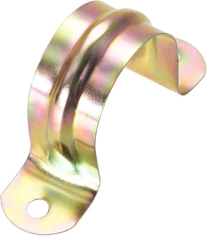 20 Pcs 2inch Rigid Pipe Strap,Two Hole Strap U Bracket Iron, Widened Tube Strap Tension Clip Assortment Kit Heavy Duty Pipe Clamp（63mm）
