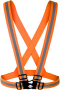 Dazonity High Visibility Safety Vest,Lightweight,Adjustable & Elastic Vest,Hi Vis Reflective Strips, Fit for Men & Women, Construction,Cycling, Runnning, Surveyor, (Orange)