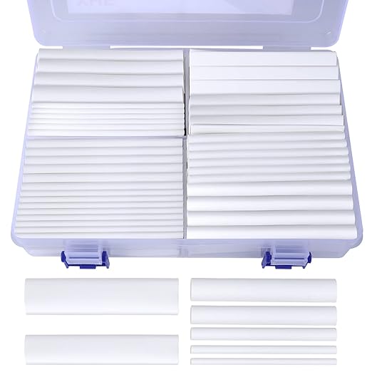 XHF 205 PCS Length 3.5" White 3:1 Waterproof Automotive Electrical Heat Shrink Tubing Assortment Kit Large Size Marine Grade Adhesive Lined Tube, Insulation Sealing