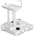 YITAHOME Portable Sink Camping,30 L Hand Washing Station with 30 L Sewage Tank, Rolling Wheels, Soap Dispenser, Towel Holder, Ideal for Outdoor, Travel, RV, Boat, Camper, Tripper