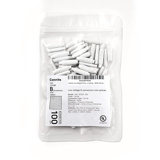 1000 pcs Low Voltage B Connectors for Indoor Wiring AWG 22–26 Small Gauge Dry Bean-Style Butt Splice Terminals for Telephone, Alarm, Security, Intercom, and Network Applications (No Gel)