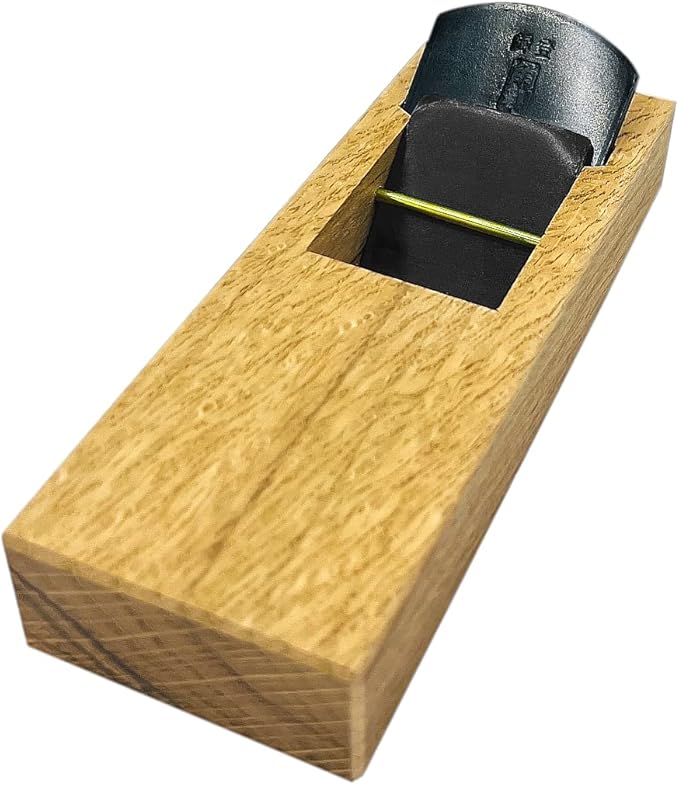 KAKURI Japanese Hand Plane 42mm for Woodworking, KANNA Block Plane Small Hand Planer Tool for Wood Chamfering and Smoothing, 5.9 x 2.1 x 1.6 inches, ECO Oak Body, Made in JAPAN