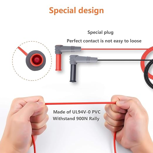 Banana Plug Multimeter Test Leads, 1000V 20A Digital Multi Meter Clamp Tester Probes (2 pcs)