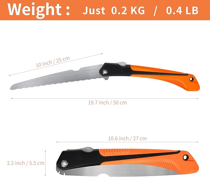 Folding Insulation Hand Saw, 10 Inch Steel Blade Wavy Teeth Serrated Sharp Utility Tool, Foldable for Cutting Foam, Mineral Wool, Styrofoam Rockwool (Folding Hand Saw)