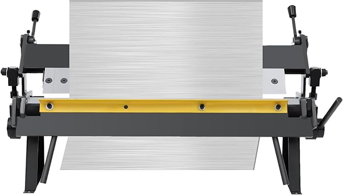 24“ Pan And Box Brake, 0-135° Sheet Metal Brake W-2420A Sheet Metal Bending Brake With 2”, 3“, 4” Removable Fingers Industrial Metal Bender For Carbon Steel Aluminum Copper