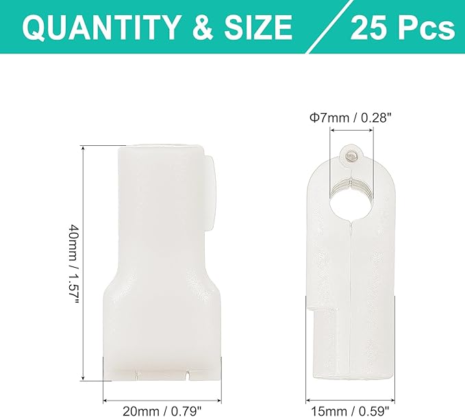PATIKIL 7 mm Stop Peg Lock, 25 Pcs Pegboard Hooks Anti Sweep Theft Hook Locks Plastic Pegs for Mobile Accessories Shop Clothes Retail Security Display, White