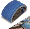 10 x 330 mm 3/8 x 13 Inch Sanding Belts, 36 Pcs Assorted Grits (60/80/100/120/180/240), Zirconia Sanding Belts for Metal Polishing, Woodworking, Derusting