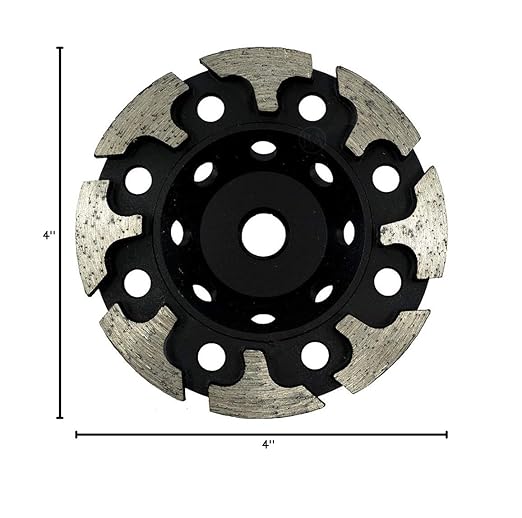 Benchmark Abrasives 4 Inch Grinder Wheels Threaded T-Type Diamond Cup Wheel with 5/8"-11 Arbor Hole for Masonry, Natural Stone, Concrete Grinding Wheel - Angle Grinder Attachments (4”)