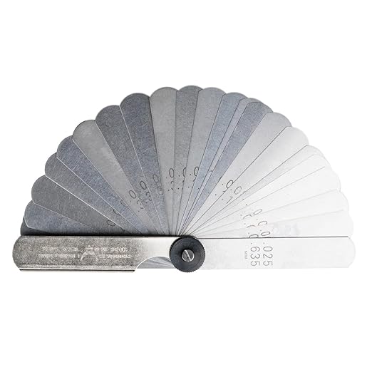 PEC Tools Stainless Steel Feeler Gauge, 0.0015-0.025'' Straight Blade 1/2" Width Measuring Tool, 26 Blades, Made in USA
