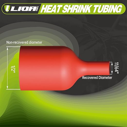 Heat Shrink Tubing 50 Feet Roll, 3:1 Ratio Adhesive Lined Marine Grade Shrink Wrap Tubing,Industrial Heat Shrink Tube Electrical (1, Red, 50ft-Dia-1/2")