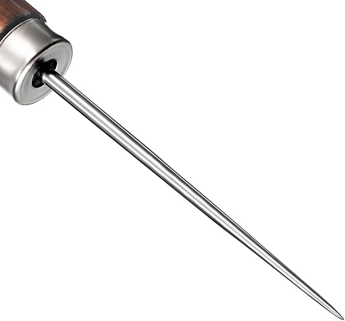 4 Pack Awl Tool Gourd Shape Wooden Handle Scratch Awl Tool Pin Punching for Leather Craft Cloth Pouch Hole DIY Handmade Maker Tool