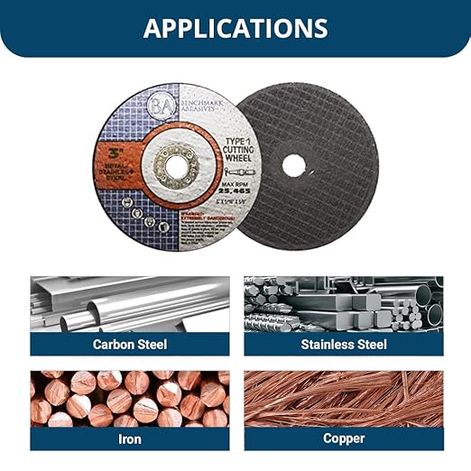 Benchmark Abrasives 3" x .040" x 3/8" Thin Metal Cutting Wheels - 25 Pack