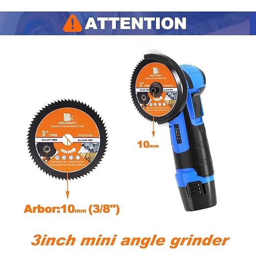 HSS Circular Saw Blade 3inch - BRSCHNITT 3pcs 72T 10mm Bore Cutting Discs for Wood, Copper, Aluminum, Plastic and Soft Metal