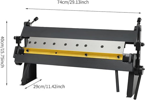 24" Sheet Metal Bender, W-2420A Pan and Box Metal Hand Brake 0-135° Industrial Precision Pan Metal Hand Brake with Removeable Fingers for Carbon Steel, Aluminum