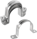 10 Pcs 4inch Rigid Pipe Strap,Two Hole Stainless Steel Strap U Bracket, Widened Tube Strap Tension Clip Assortment Kit Heavy Duty Pipe Clamp for Pipe Fixing（110mm）