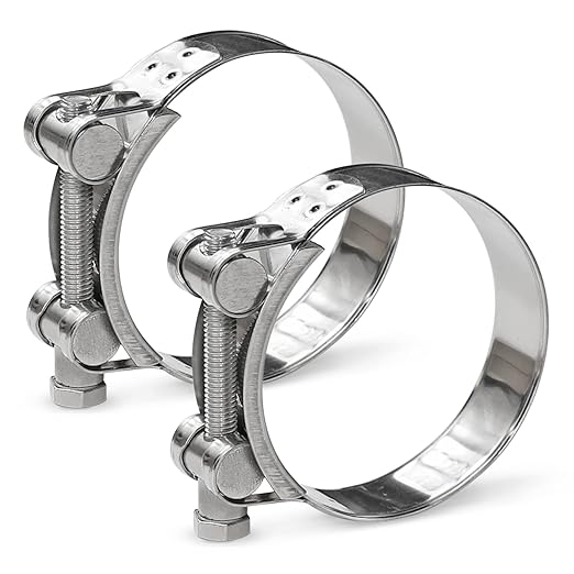 AKIHISA 2 Pack 149-161mm ID Range T-Bolt Hose Clamp,304 Stainless Steel Heavy Duty Pipe Clamp 5.87 to 6.34 Inch