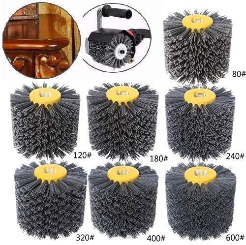 SIGNI Abrasive Nylon Drawing Wheel Drum Burnishing Polishing Brush for Wooden Furniture Floor Polishing 120X100mm 80 Grit 1pack