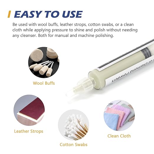 SCOTTCHEN Diamond Polishing Paste,4,000 Grit 2-4 Microns Lapping Compound with 50% Concentration of Diamond Powders for Jewelry, Metal, Ring, Glass, Coin,etc.-5 Gram