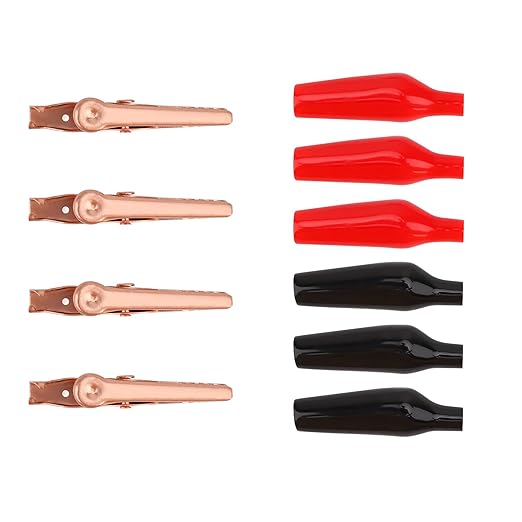 DROK Jumper Wires with Alligator Clips Electrical - 6pcs 35mm Small Pure Copper 19.6 inches/50cm Test Leads with Alligator Clips for Multimeter Electrical Testing
