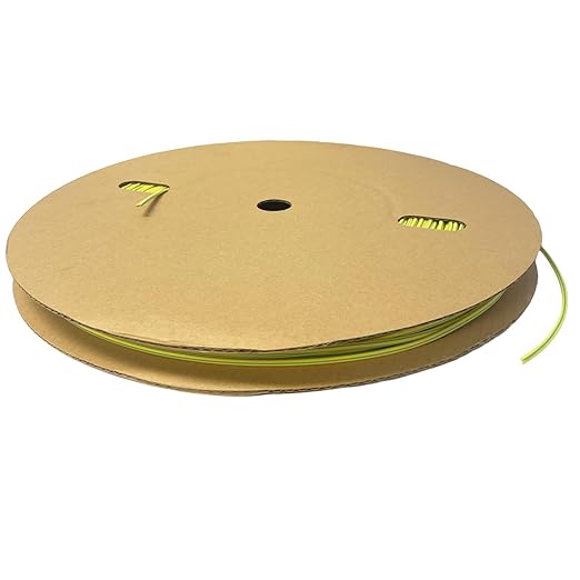 Kable Kontrol Heat Shrink Tubing - 1/4” Inch - 250' Ft Long, Yellow & Green Polyolefin - 2:1 Industrial Shrink Tube & Cable Sleeve for Electrical Wire Insulation - Rated for 600 V