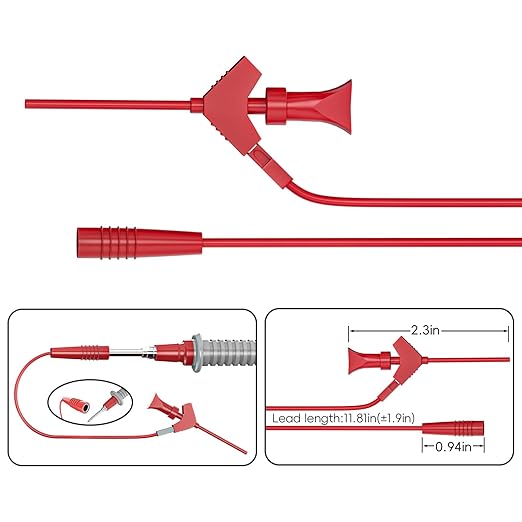 Goupchn 28PCS Multimeter Test Leads Kit with Alligator Clips High Voltage Flexible Test Probes Insulation Piercing Test Clip Replaceable Precision Sharp Probes Multifunction