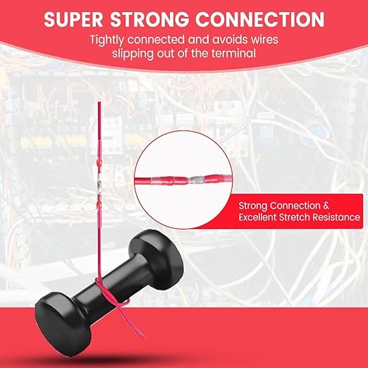 130 PCS Red Heat Shrink Butt Connectors,22-18 AWG, Self Soldering Butt Connector, Waterproof Solder Seal Wire Connectors, Butt Splice Wire Terminals for Automotive Marine Boat