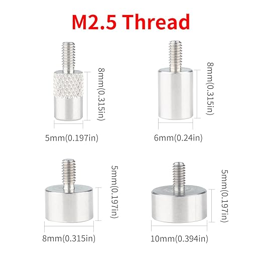 Flat Contact Points for Dial Digital Indicator Depth Gauge Thickness Gauge M2.5 Thread（A Set 4 PCS with Different Specifications)