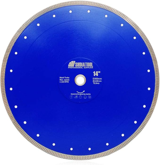 SHDIATOOL 14 Inch Diamond Saw Blade Cutting Porcelain Tile Ceramic Granite Marble Brick
