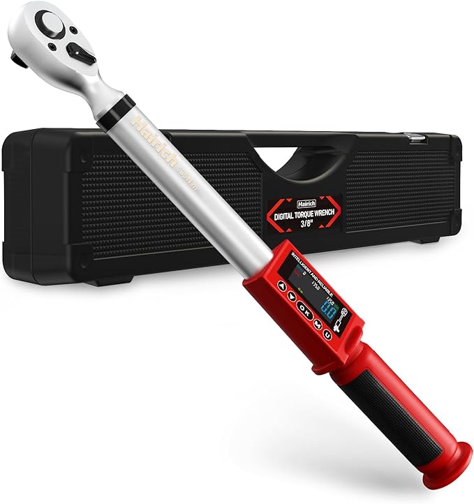 Digital Torque Wrench 3 8 Drive, 5-100FT-LB/0-135N.M, Torque Range Accurate to ±2%,Electric Torque Wrench with Buzzer and LED Flash Notification for Bike/Motorcycle/Auto Repair
