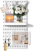 VUSIGN Pegboard Combination Wall Organizer Kit, 2 Pieces Pegboards and 10 Accessories Modular Hanging, Wall Mount Display Peg board Panel Kits for Bedroom, Home, Office, Bathroom, 11" x 22", White