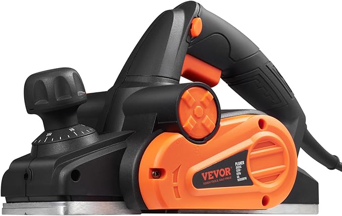VEVOR Electric Hand Planer, 3-1/4" Width Corded, 16500 RPM High-Speed Powerful Handheld for Woodworking, Wood Chamfer DIY, Smooth Finish Carpentry Tool, FCC-SDoC