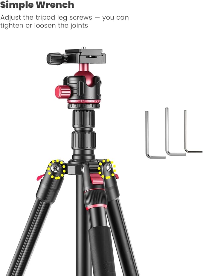 CAMBOFOTO 74-inch-Professional-Camera-Photography-Tripod, Ball Head Aluminum DSLR/SLR Tripod & Monopod with Carry Bag Compatible with Canon Nikon Binoculars Laser Telescope (Weight 3 Lbs, 13Lbs Load)