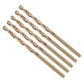 Drill Bit, #42 Cutting Diameter, 4341 HSS Gold Finish 118° Cutting Angle Number Jobber Bits - (Applications: for Drilling Soft Metal Plastic Wood), 5-Pieces