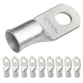 SELTERM 10pcs 2/0 AWG-3/8 Stud Tinned Copper Wire Lugs, Heavy Duty Battery Cable Ends,00 Gauge Ring Terminals, UL Battery Lugs Marine Grade Copper Eyelets Electrical Battery Terminal Connectors