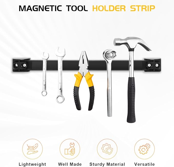 DGSL Magnetic Tool Holder Strip 10 Pack, 16 In Heavy Duty Tool Organizer Magnetic Strip, Tool Magnet Bar For Garage Tool Organization