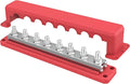 IZTOSS 12 V Bus Bar Terminal Block 8 x 3/8"(M10) Terminal Studs,Battery Bus Bar Max 600 V AC 48 V DC Positive & Negative Battery Distribution Block for Battery Marine RV Truck