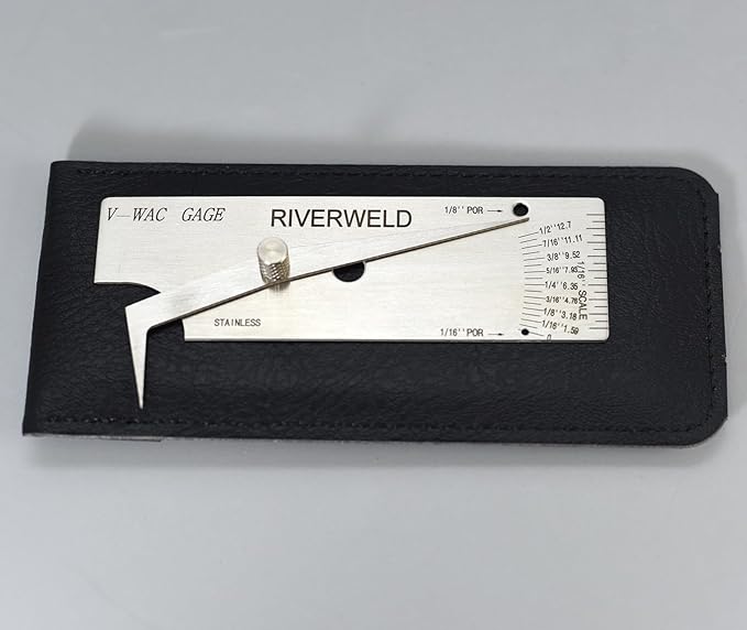 RIVERWELD V-WAC Single Weld Gauge Pit Depth Weld Gage Welding Inspection Thread Gauges Undercuts/Pits to 1/2 Inch by 1/32 Inch Increments Marks Inch