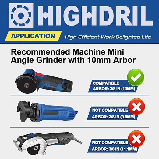 HIGHDRIL Carbide Wood Blade 3" 75mm x Arbor 3/8" 10mm - 4pcs Angle Grinder Cutting Disc for Cutting Wood with Nails Rubber Tubing Plastic Laminate Cement Residue Gypsum Fiberglass