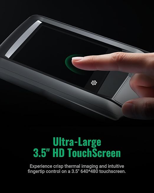 P2W 640x480 Super Resolution Thermal Camera with Dual-Camera, 256x192 IR Resolution Thermal Imaging Camera, 3.5" Touch Screen,Wi-Fi,8MP Visible Camera, Video and Audio Recording
